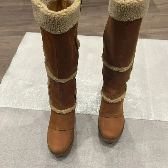 [39/8-8.5]The  Art Company Genuine Mustard Leather MidCalf Wool Heeled Boots - Picture 8 of 14